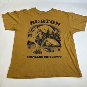 Burton x Mountain Dew Graphic T-Shirt Mens Large Slim Fit Mustard Yellow